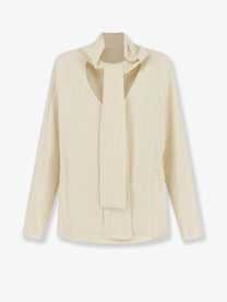 Toteme Women's Cowl Neck Viscose Shirt White