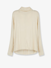 Toteme Women's Cowl Neck Viscose Shirt White