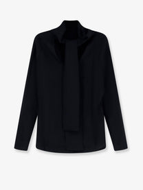 Toteme Women's Cowl Neck Viscose Shirt Black