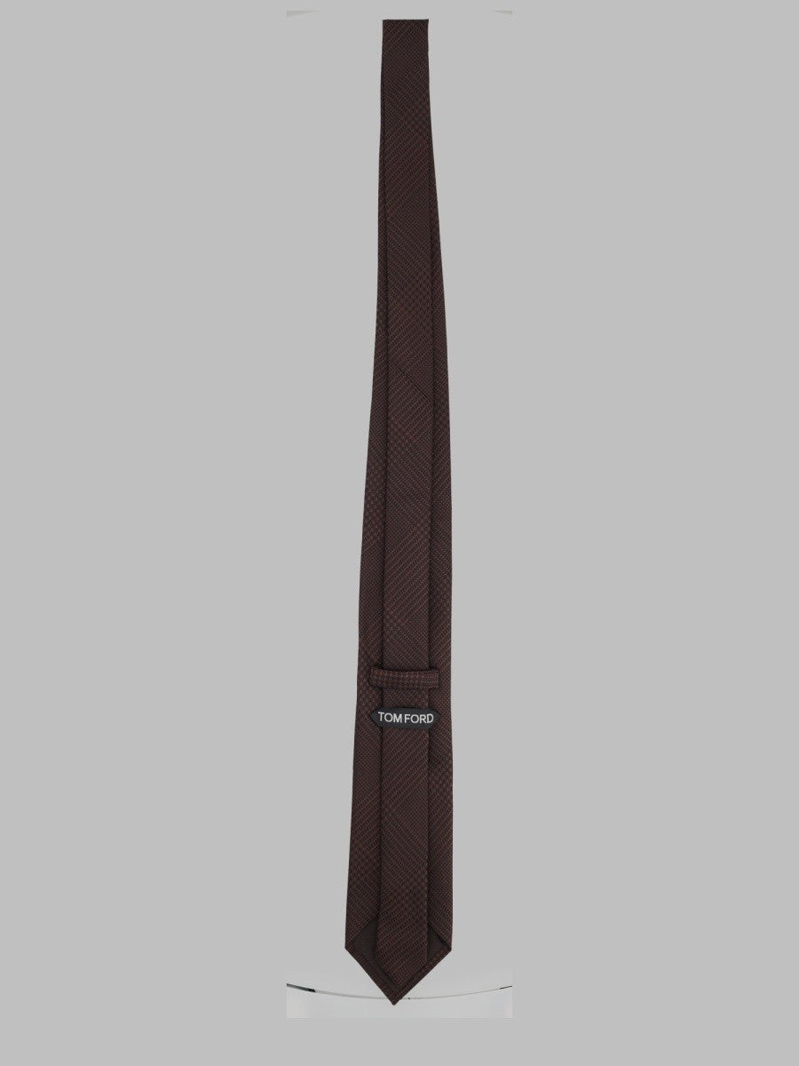 Tom Ford Men's Cravatta in Jacquard DI Seta Brown