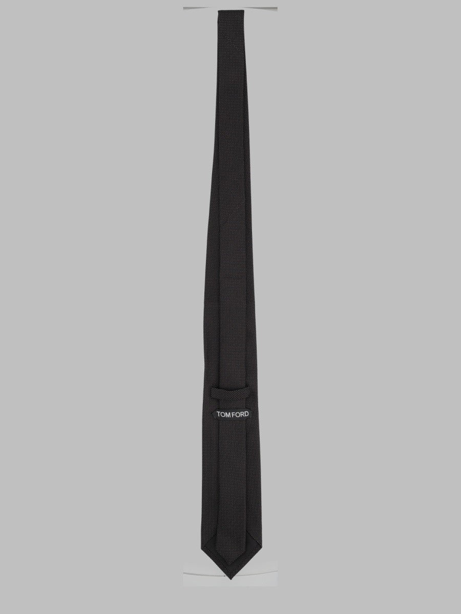 Tom Ford Men's Cravatta in Jacquard DI Seta Black