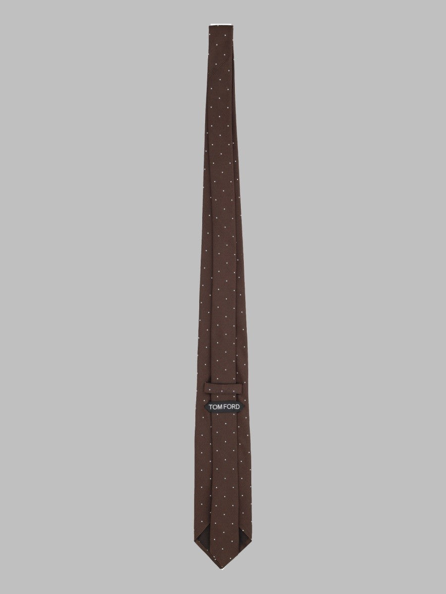 Tom Ford Men's Cravatta in Jacquard DI Seta Brown