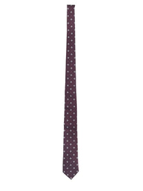 Saint Laurent Men's Cravatta in Jacquard Di Seta Red