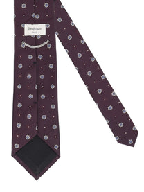 Saint Laurent Men's Cravatta in Jacquard Di Seta Red