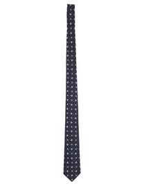 Saint Laurent Men's Cravatta in Jacquard Di Seta Blue