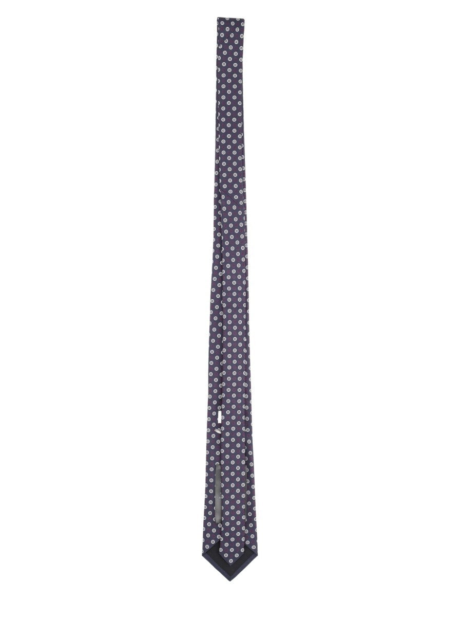 Saint Laurent Men's Cravatta in Jacquard Di Seta Blue