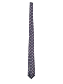 Saint Laurent Men's Cravatta in Jacquard Di Seta Blue