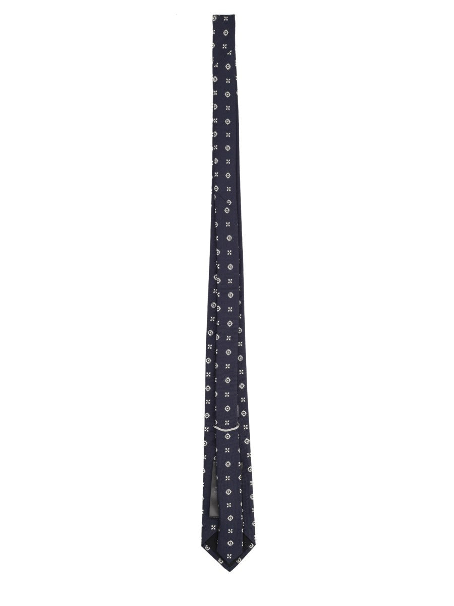 Saint Laurent Men's Cravatta in Jacquard Di Seta Blue