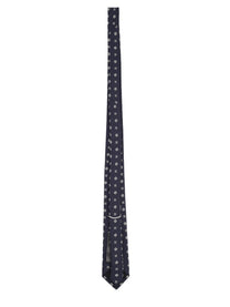 Saint Laurent Men's Cravatta in Jacquard Di Seta Blue