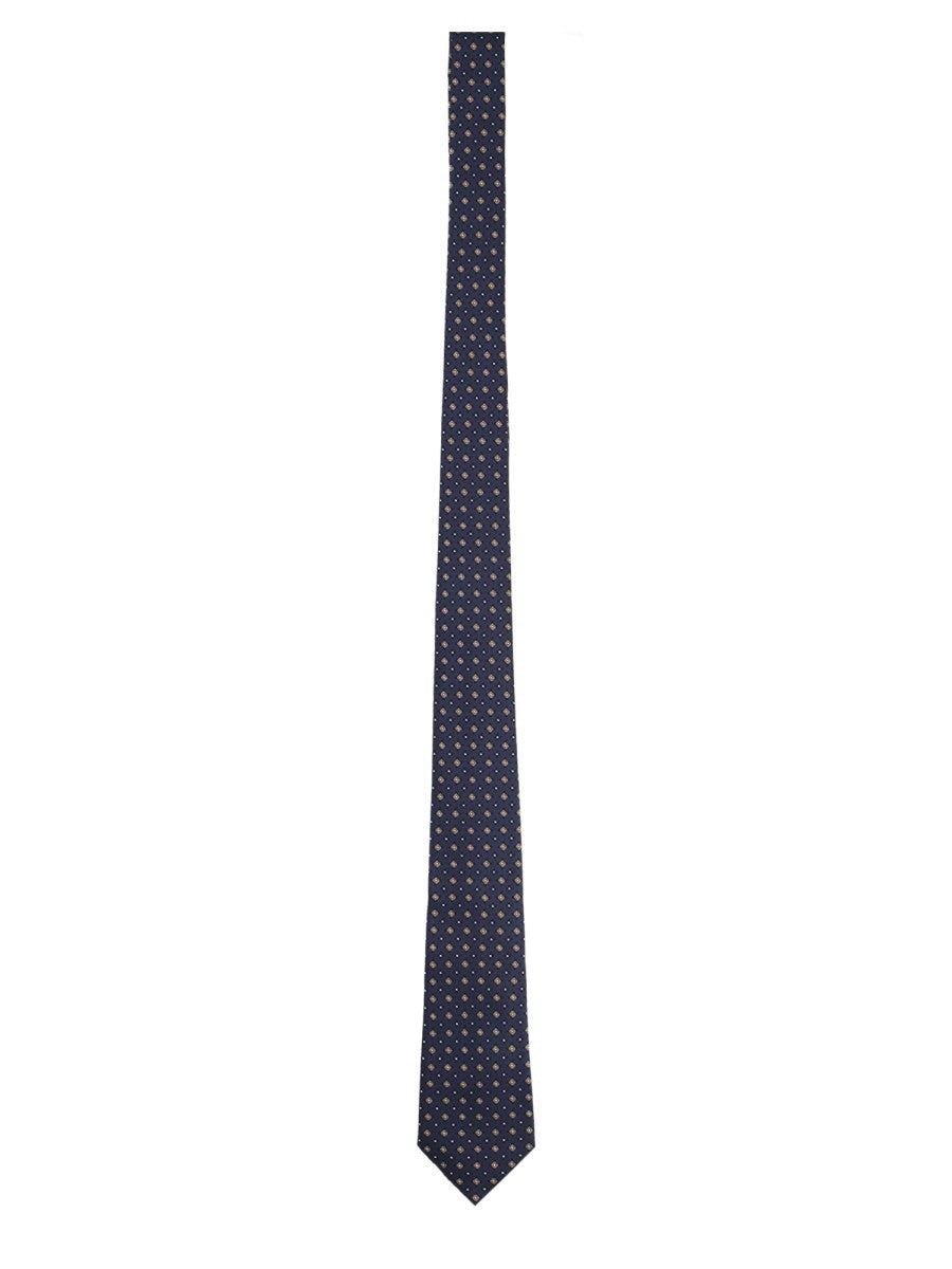 Saint Laurent Men's Cravatta in Jacquard Di Seta Blue