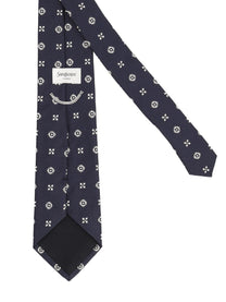 Saint Laurent Men's Cravatta in Jacquard Di Seta Blue