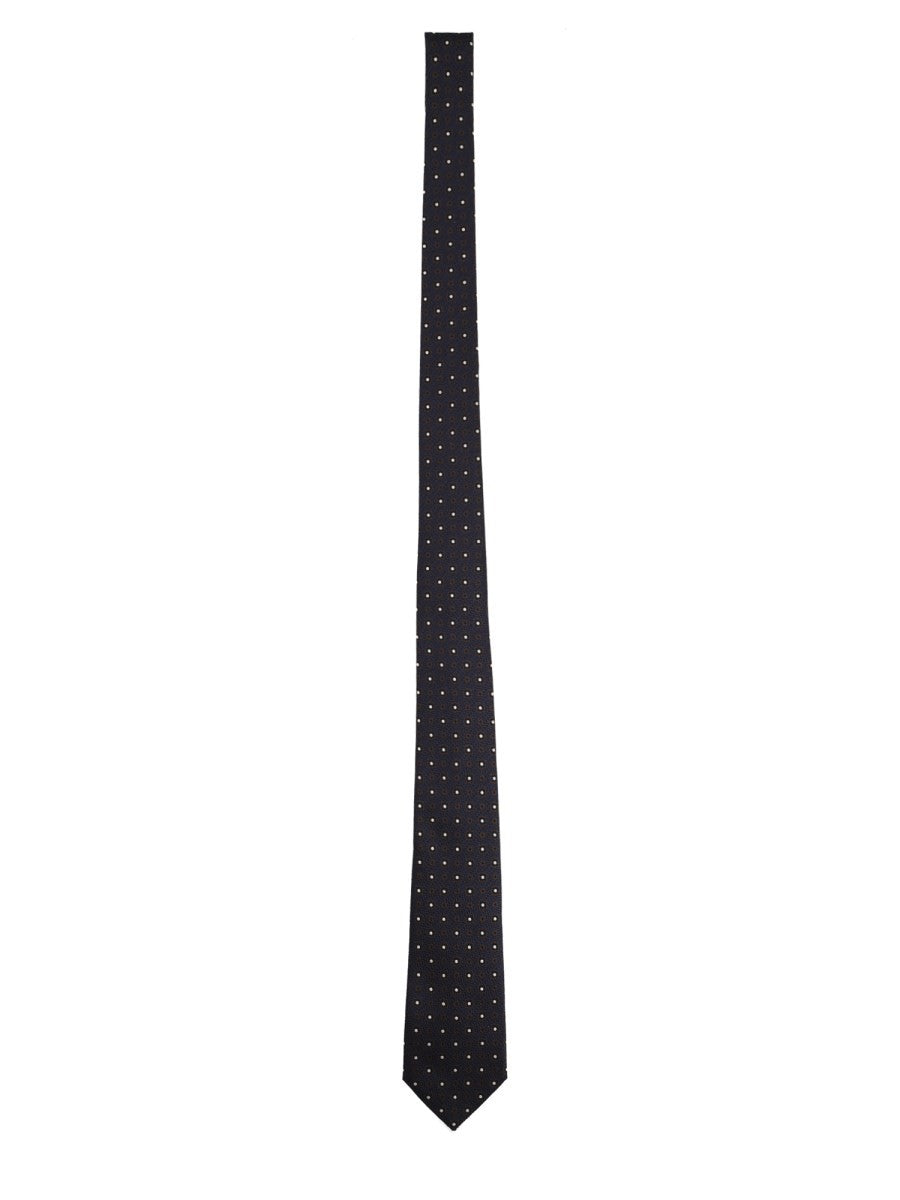 Saint Laurent Men's Cravatta in Jacquard Di Seta Blue