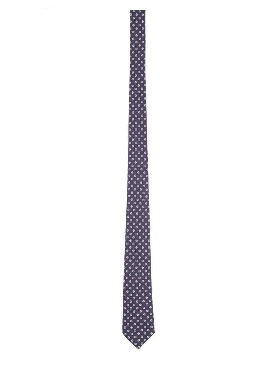 Saint Laurent Men's Cravatta in Jacquard Di Seta Blue