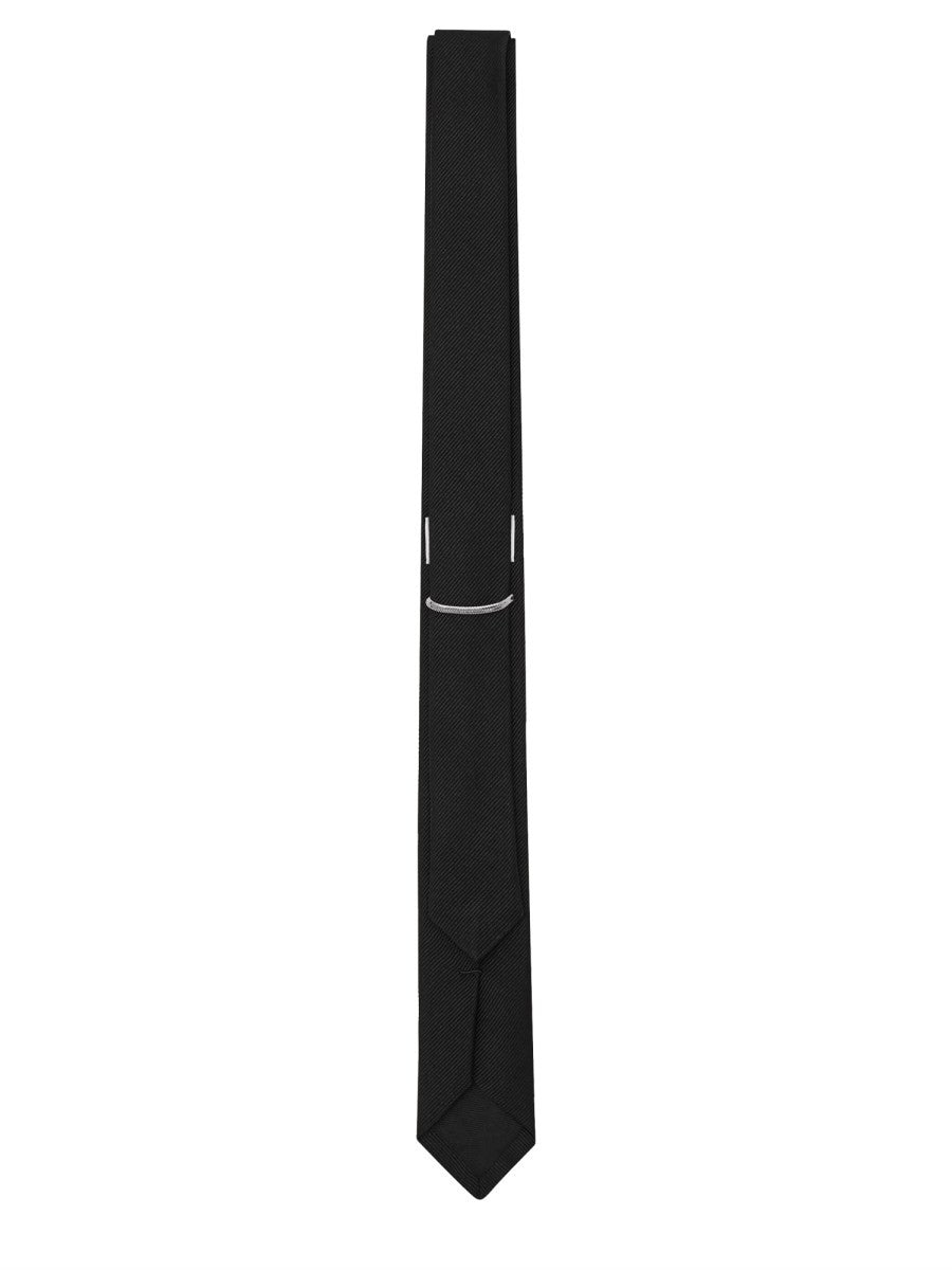 Saint Laurent Unisex Cravatta in Seta Black