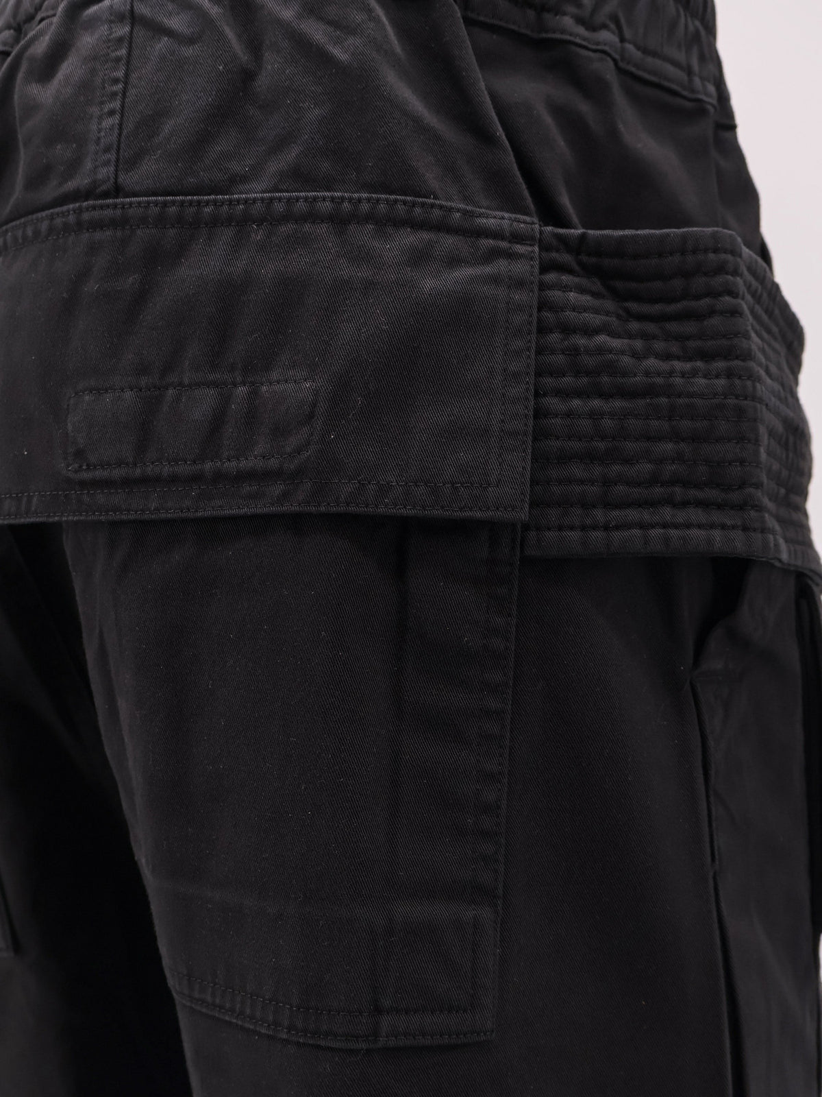 DRKSHDW Men's Creatch Wide Cotton Cargo Trousers Black