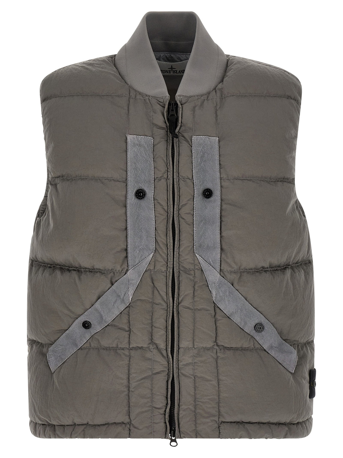 Stone Island Crinkled Effect Vest Grey