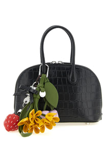 self-portrait Croc Leather Mini Toast Handbag Black