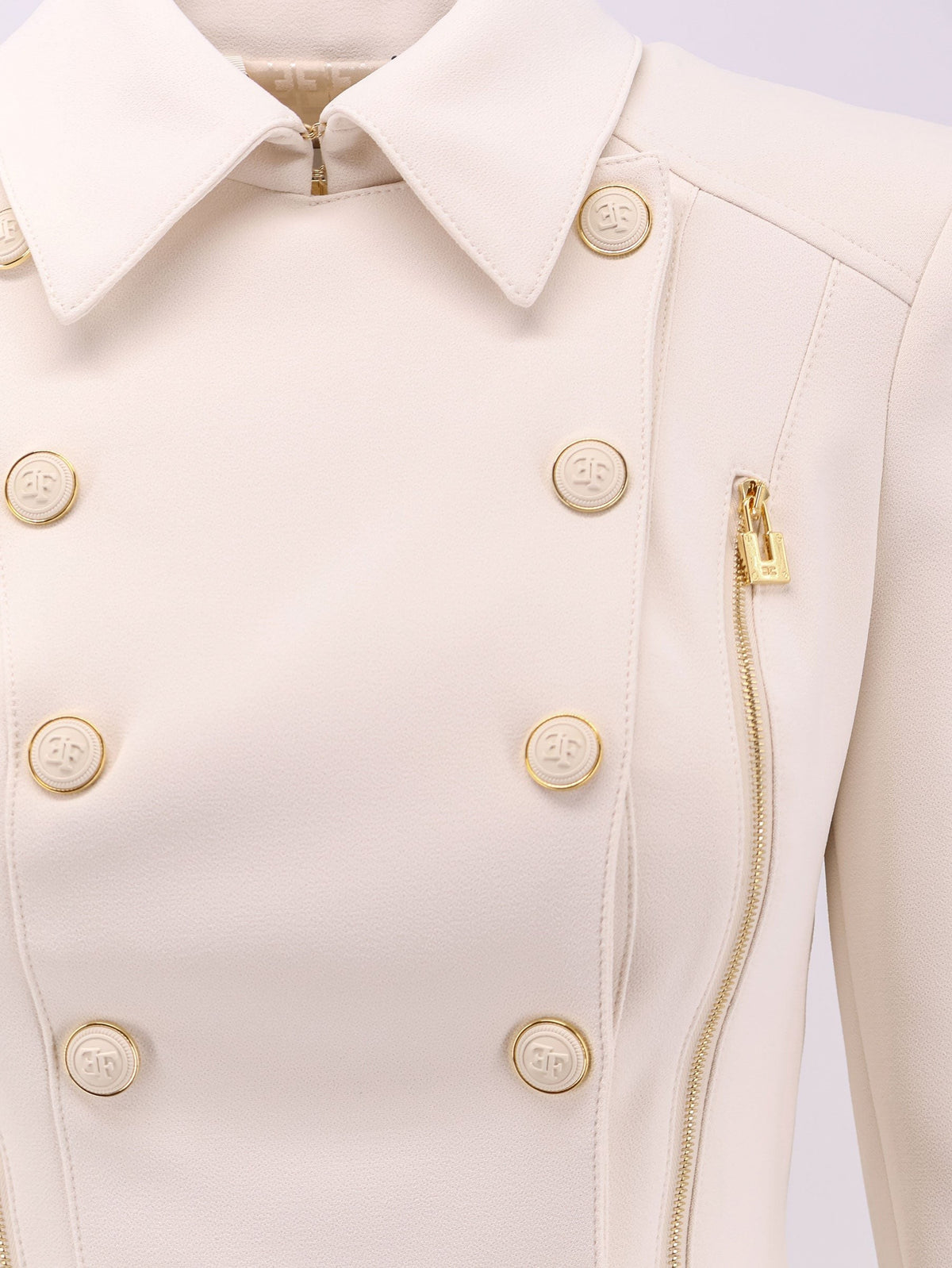 Elisabetta Franchi Women's Cropped Blazer White, view 3