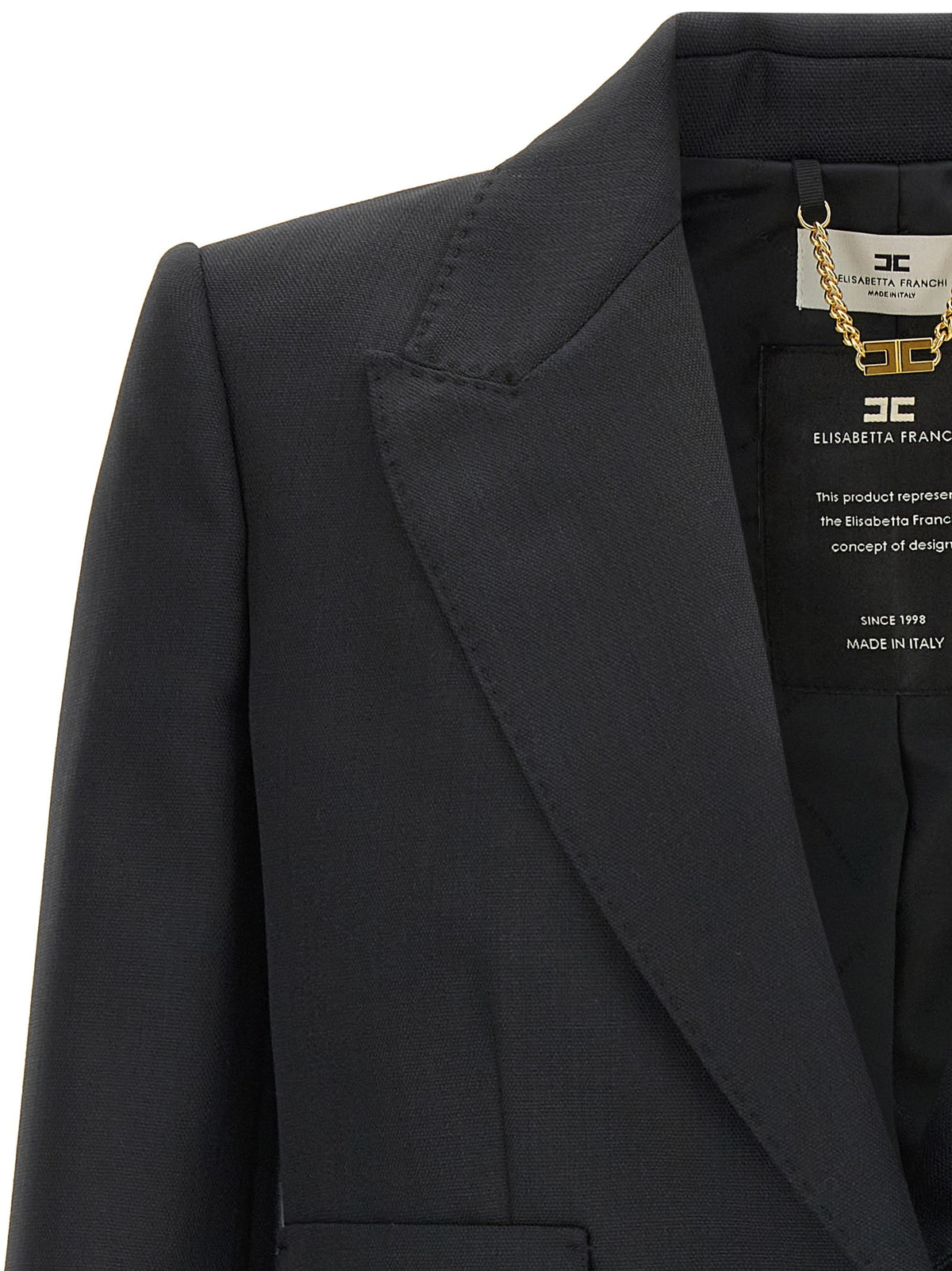 Elisabetta Franchi Cropped Blazer Black