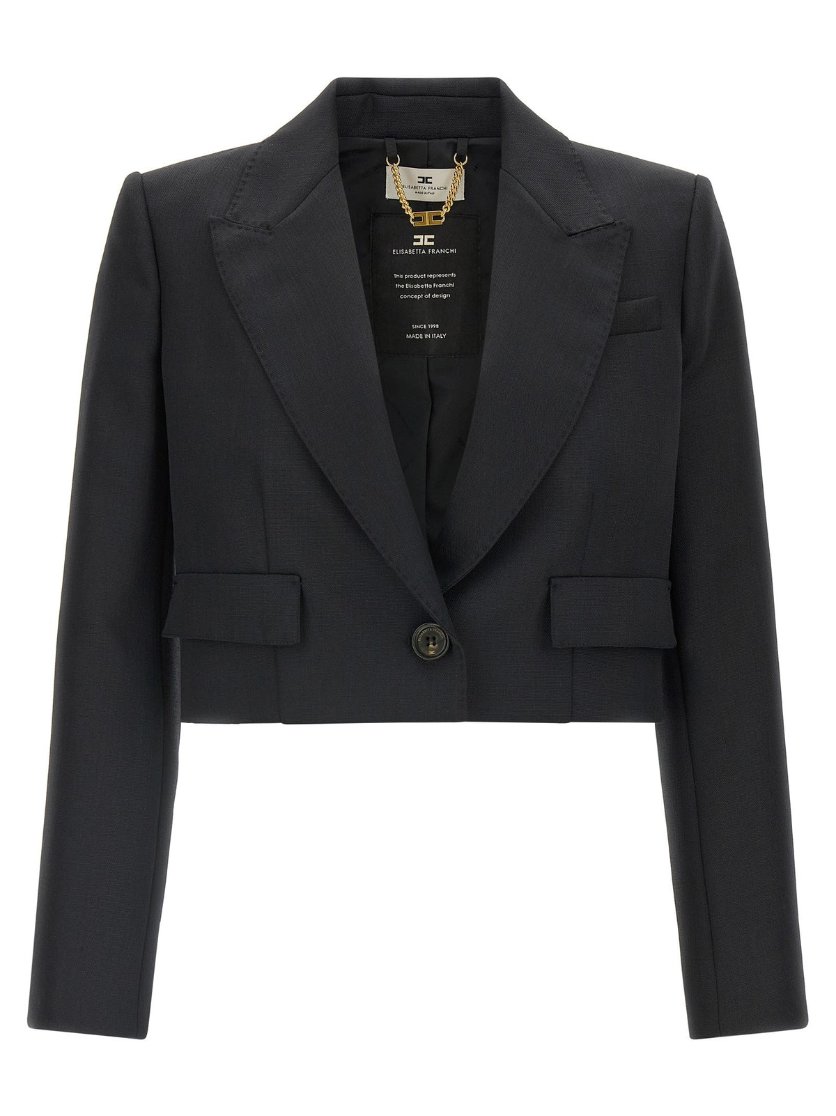 Elisabetta Franchi Cropped Blazer Black