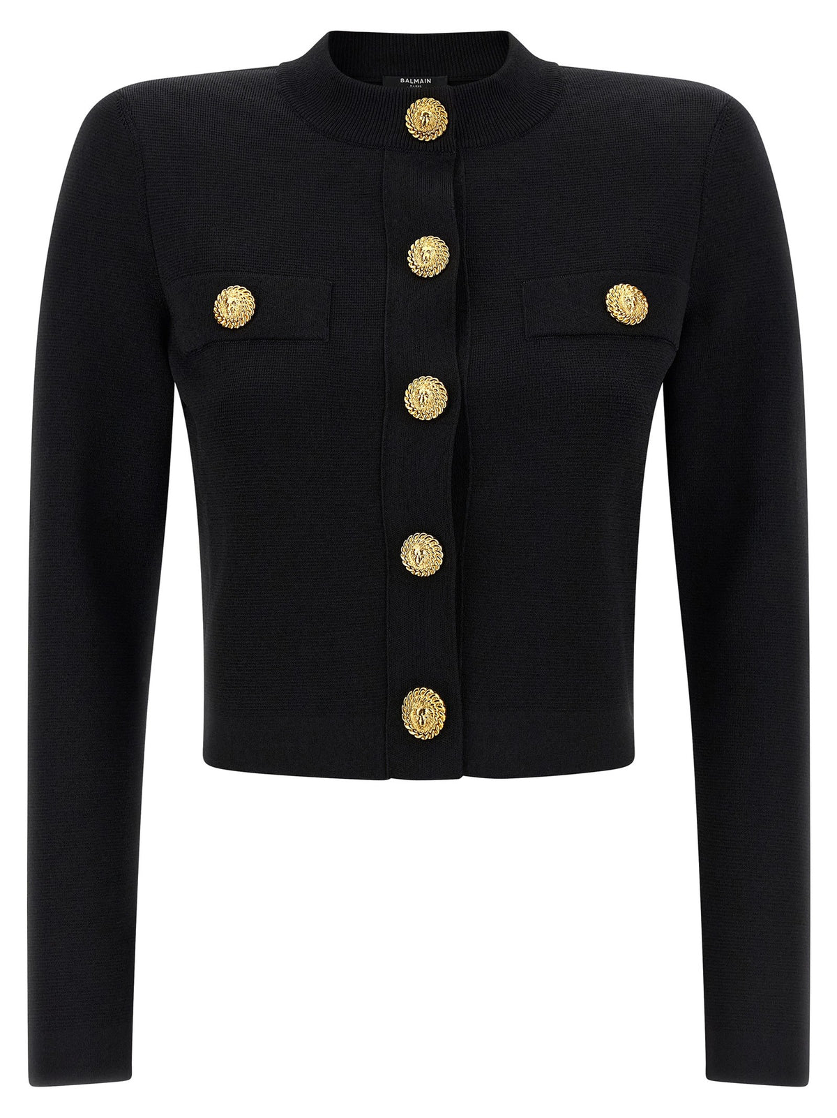 Balmain Cropped Cardigan Black