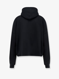 Balenciaga Women's Cropped Cotton Sweatshirt Black