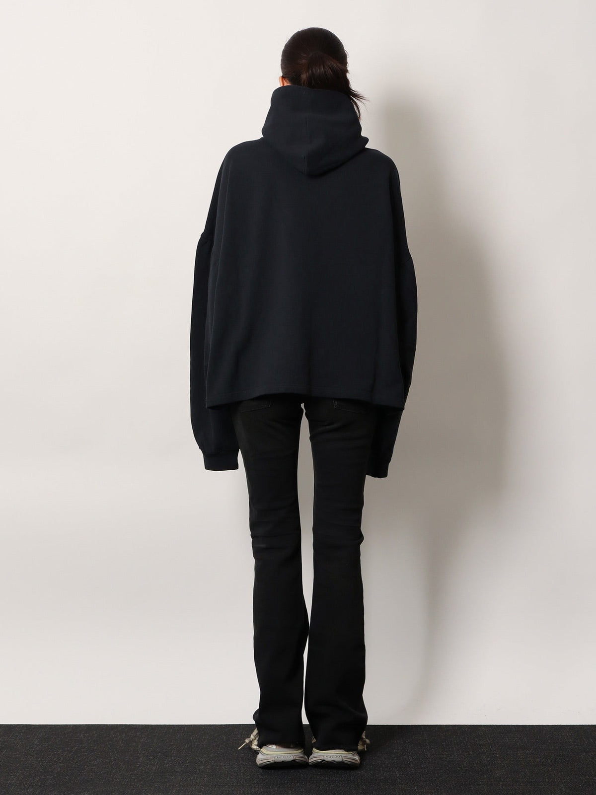 Balenciaga Women's Cropped Cotton Sweatshirt Black