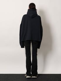 Balenciaga Women's Cropped Cotton Sweatshirt Black