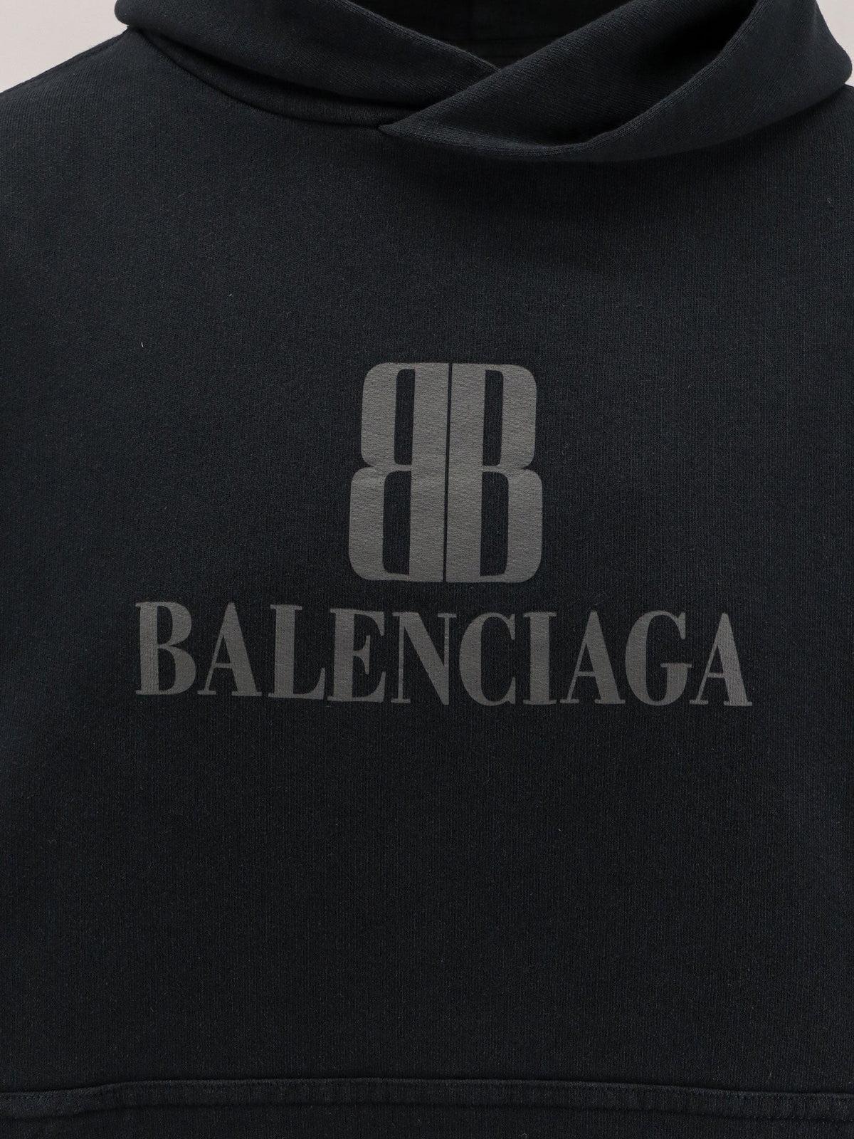 Balenciaga Women's Cropped Cotton Sweatshirt Black