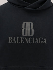 Balenciaga Women's Cropped Cotton Sweatshirt Black