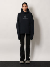 Balenciaga Women's Cropped Cotton Sweatshirt Black