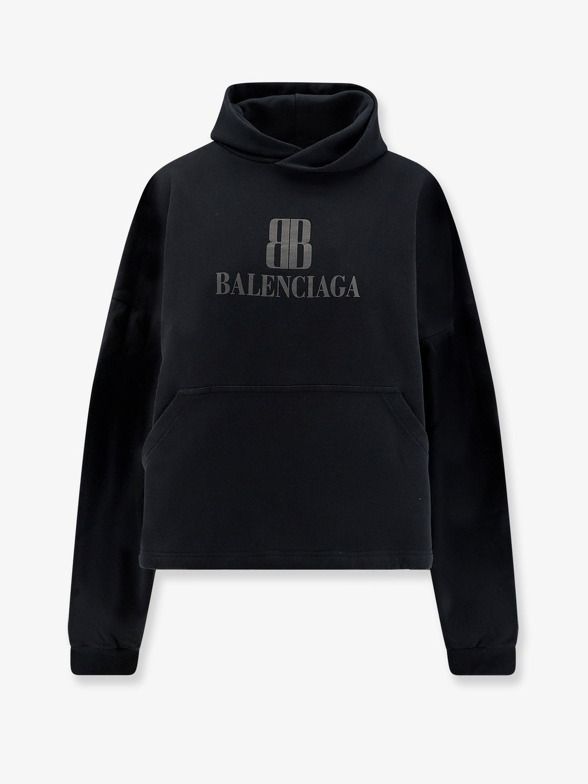 Balenciaga Women's Cropped Cotton Sweatshirt Black