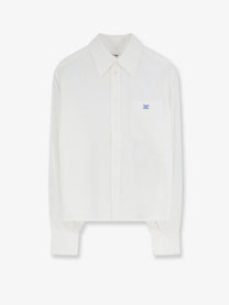 Celine Women's Cropped Denim Shirt White