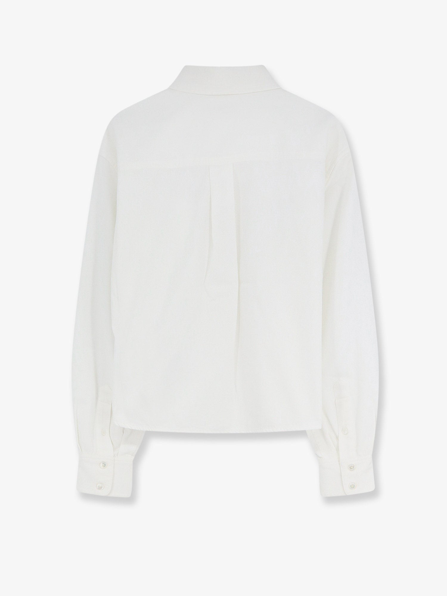 Celine Women's Cropped Denim Shirt White