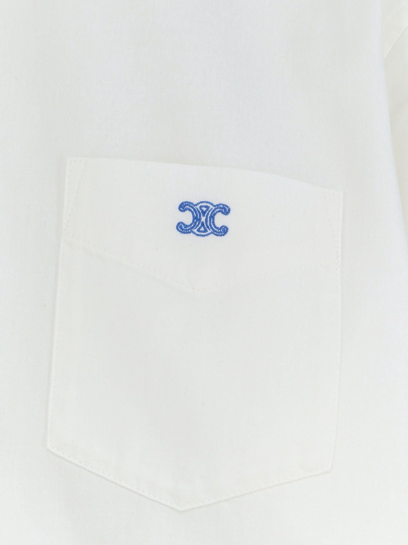 Celine Women's Cropped Denim Shirt White