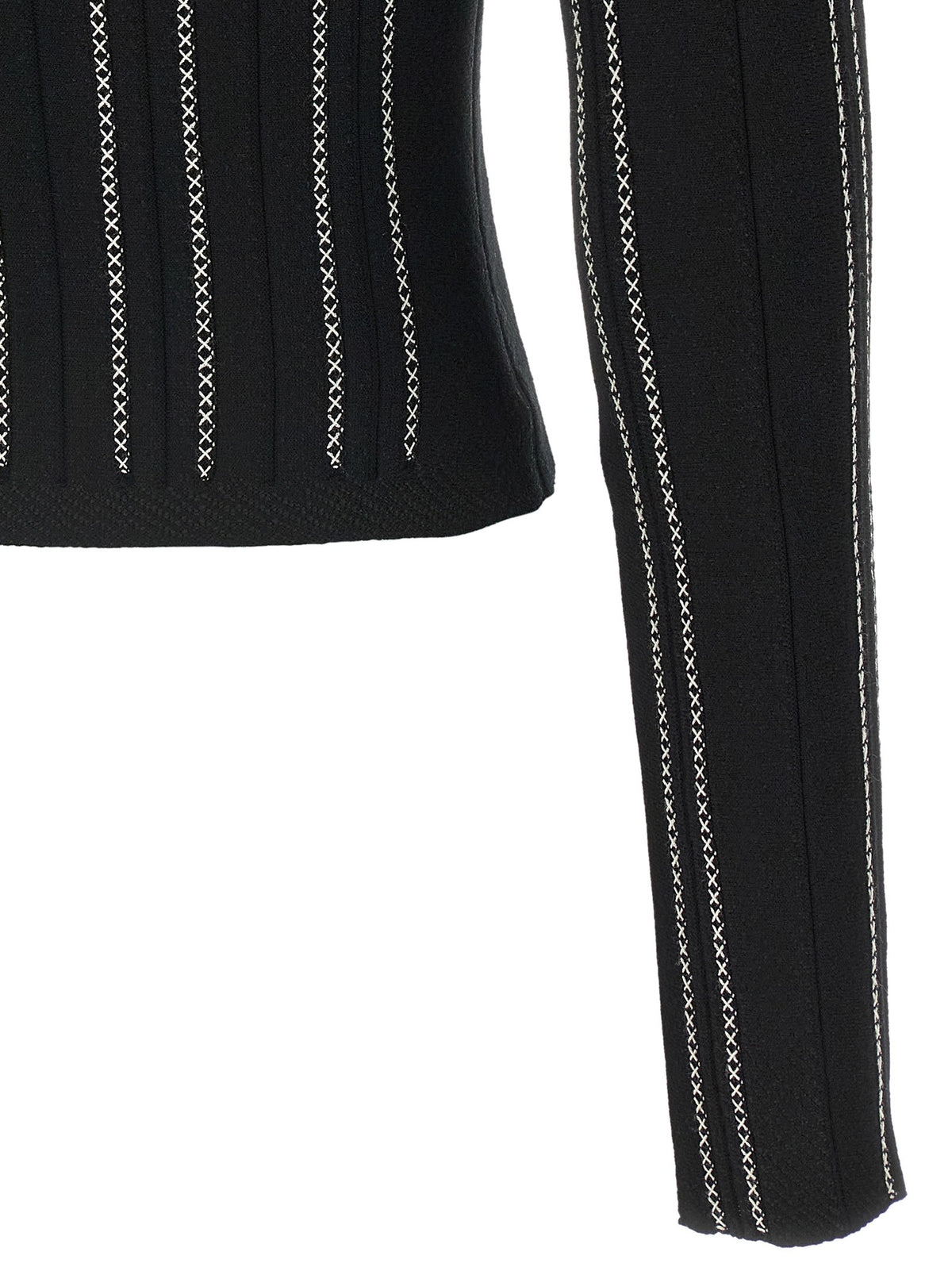 Elisabetta Franchi Cropped Knit Cardigan Black