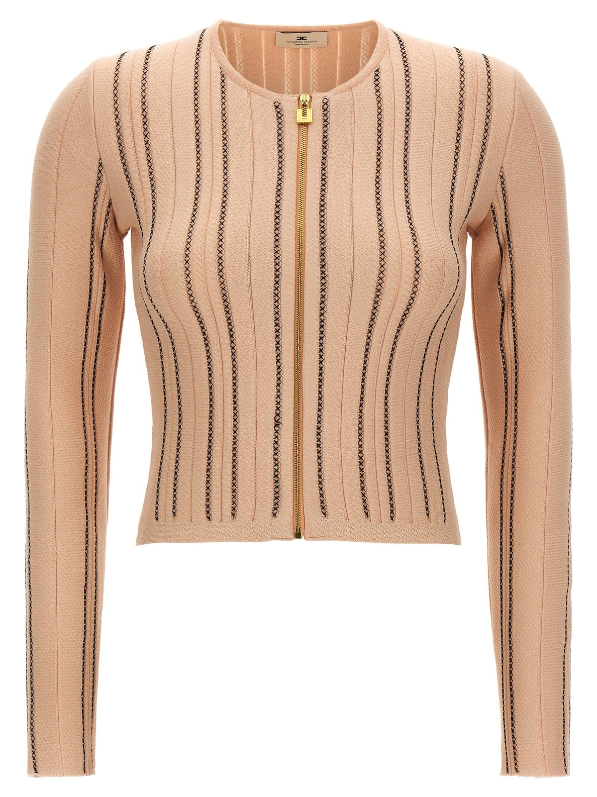 Elisabetta Franchi Cropped Knit Cardigan Blue