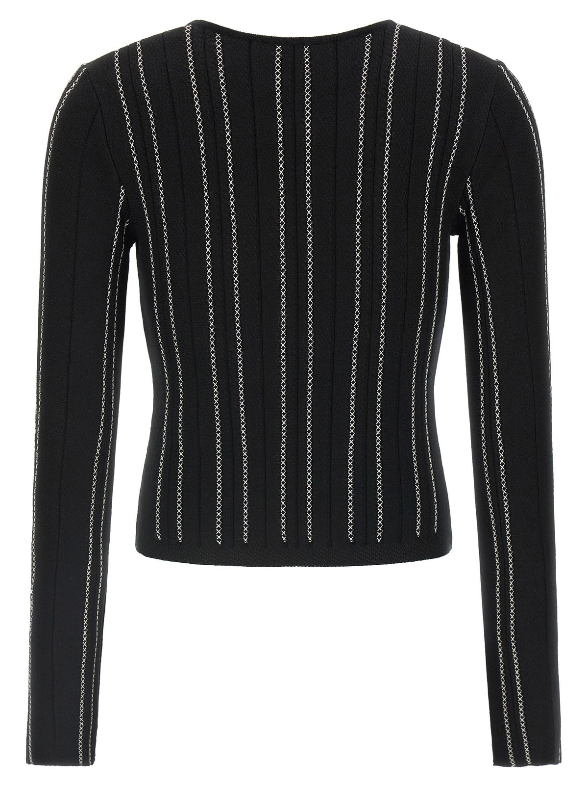 Elisabetta Franchi Cropped Knit Cardigan Black