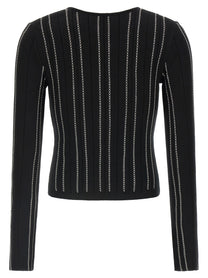 Elisabetta Franchi Cropped Knit Cardigan Black