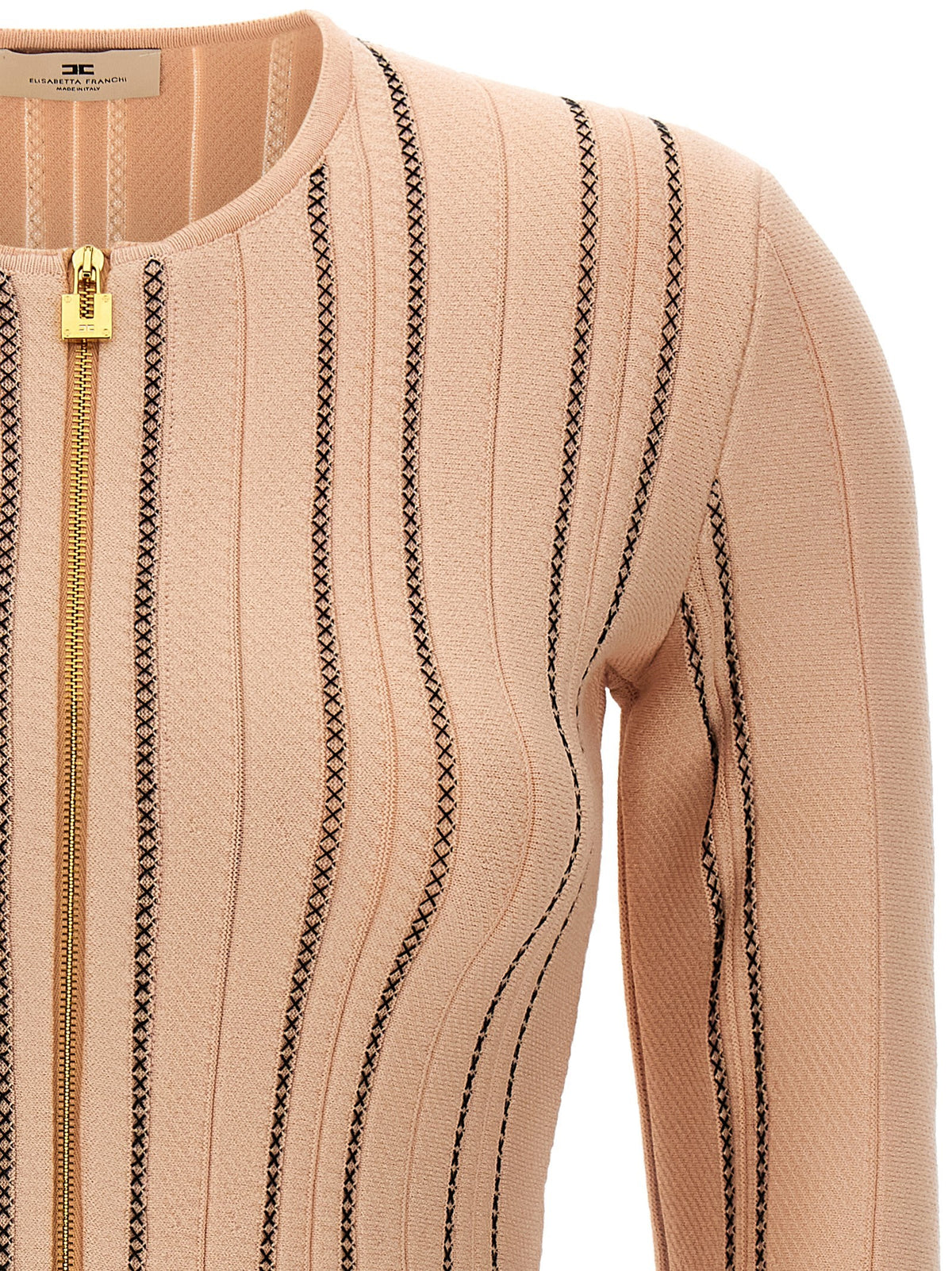 Elisabetta Franchi Cropped Knit Cardigan Blue