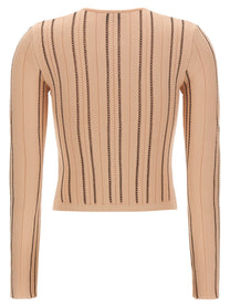 Elisabetta Franchi Cropped Knit Cardigan Blue