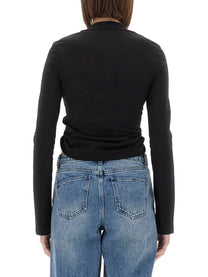 courrèges Women's Cropped Polo Shirt Twist Black