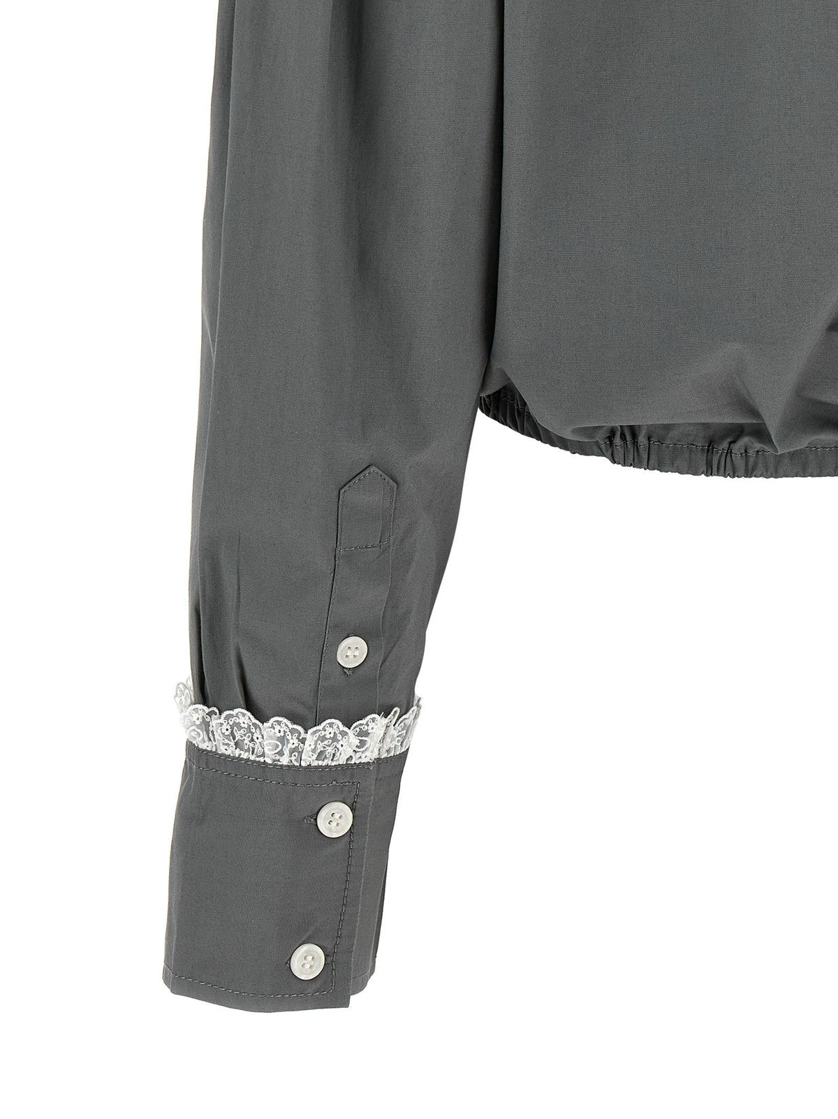 Ganni Cropped Shirt Grey