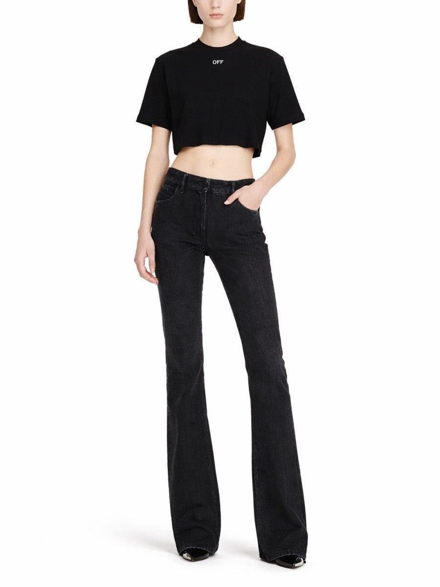 Off-White Women's Cropped Shirt Black