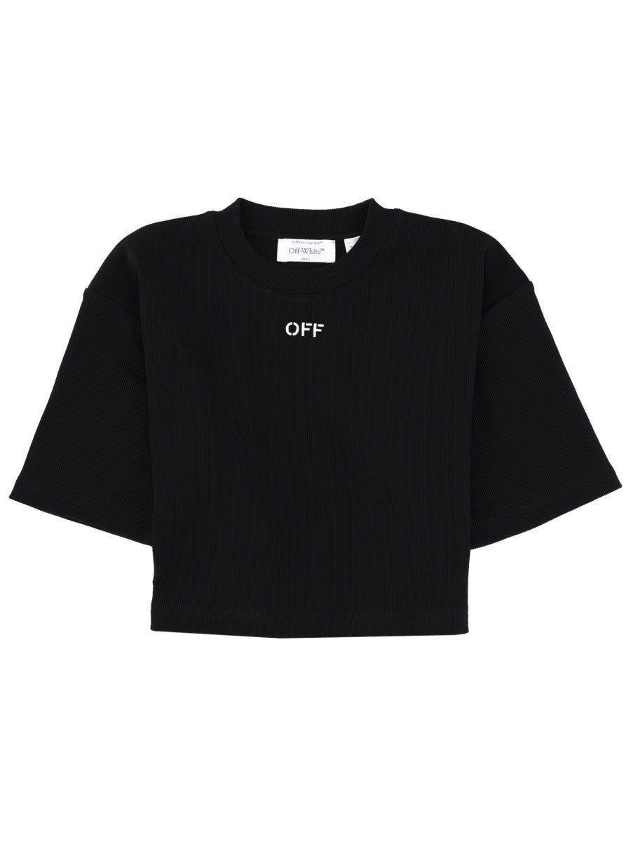 Off-White Women's Cropped Shirt Black