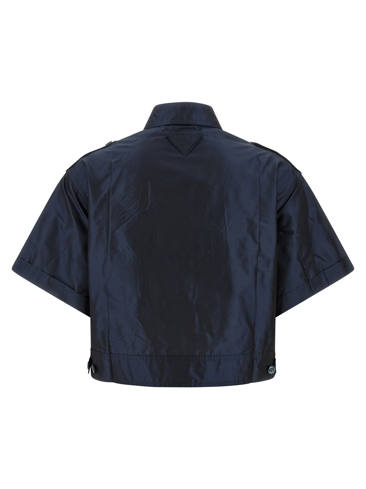 PRADA Cropped Taffeta Shirt Blue