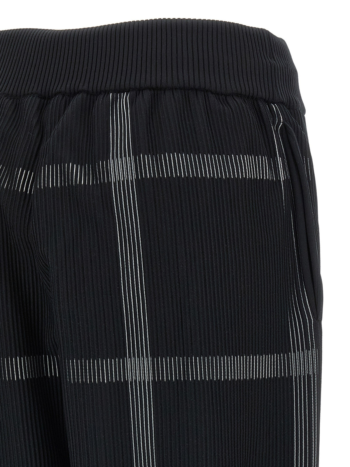 Pleats Please Issey Miyake Crossing Knit Pants Black