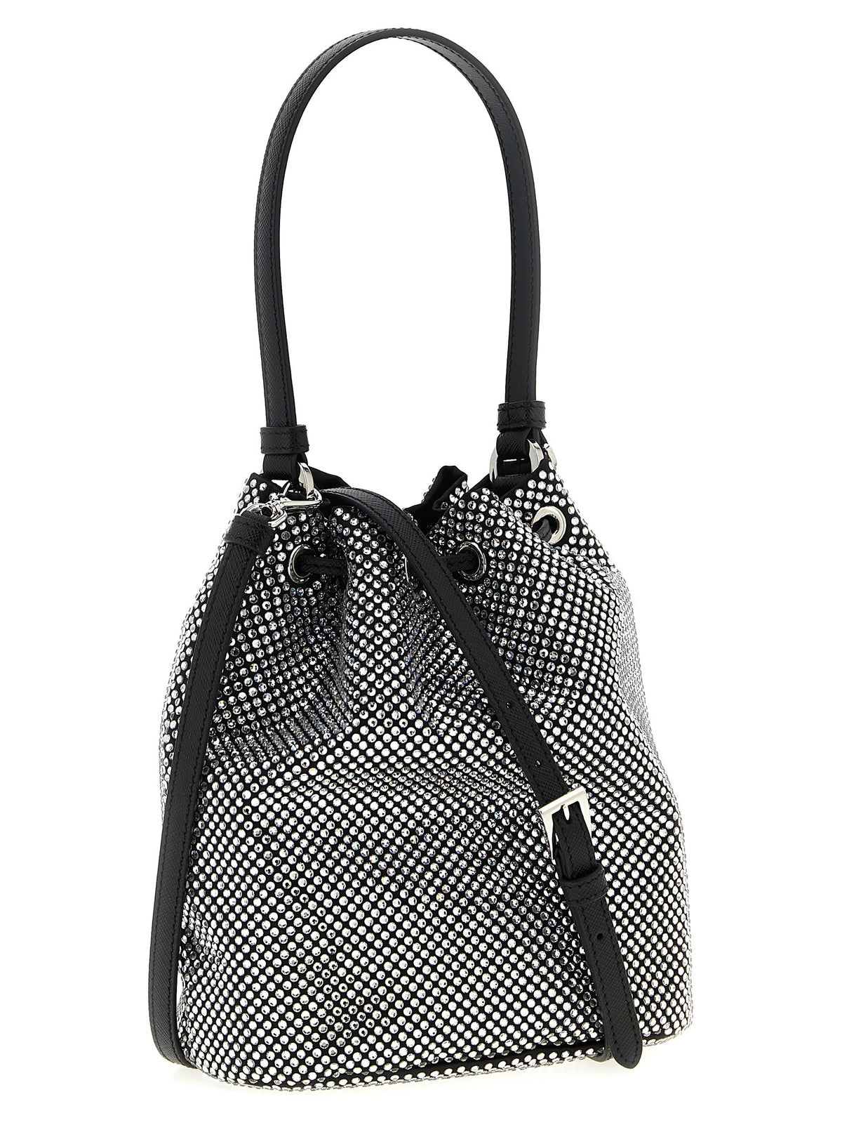 PRADA Crystal Bucket Bag Grey