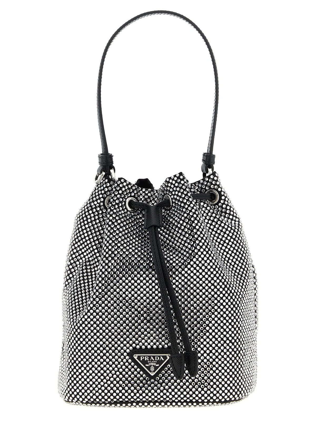 PRADA Crystal Bucket Bag Grey