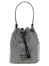 PRADA Crystal Bucket Bag Grey